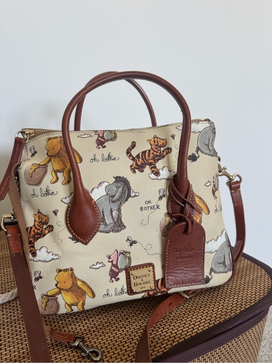 Dooney & Bourke Handbags - Dooney & Bourke Cream Winnie the Pooh Print Satchel with Brown Trim